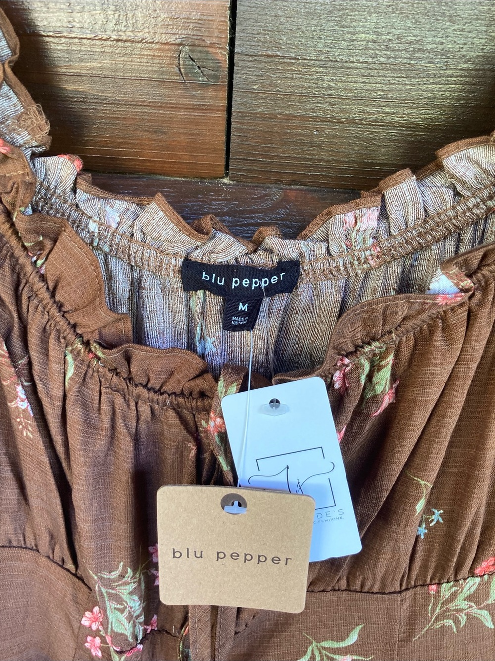 NWT Brown Floral Midi Fall Dress - Picture 4 of 13